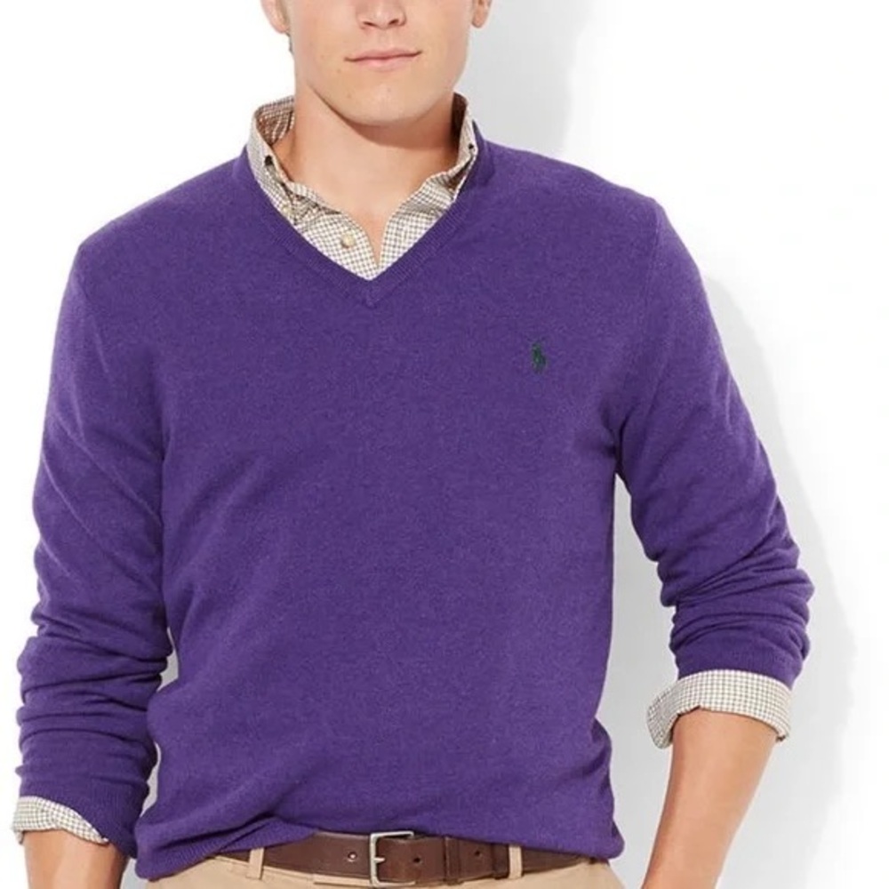 Ralph Lauren Deep Purple V-Neck Sweater